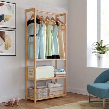 Ahşap Elbise Dolabı Açık Elbise Dolabı Gardrop