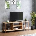 Ahşap Masif Tv ünitesi 4 raflı 3 bölmeli Ünite