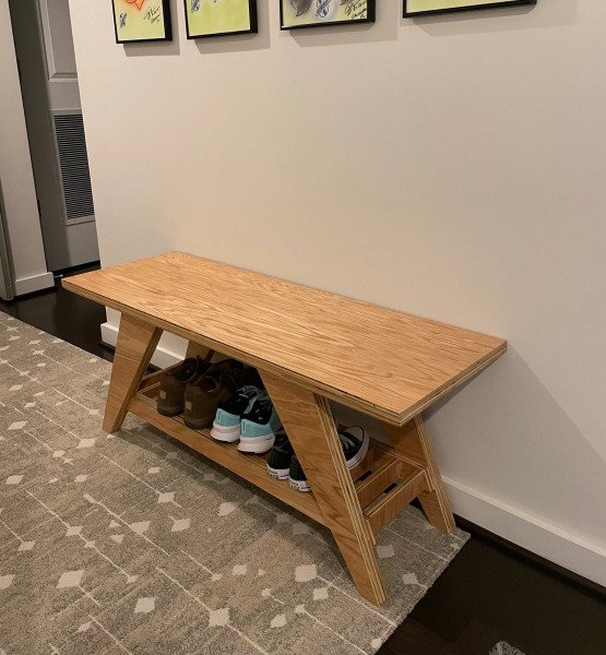 Plywood Ayakkabılık Sehpalı
