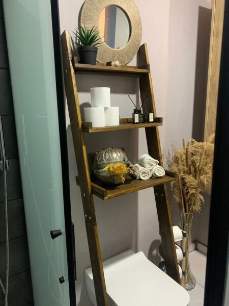 3 Raflı Ahşap Banyo Düzenleyici