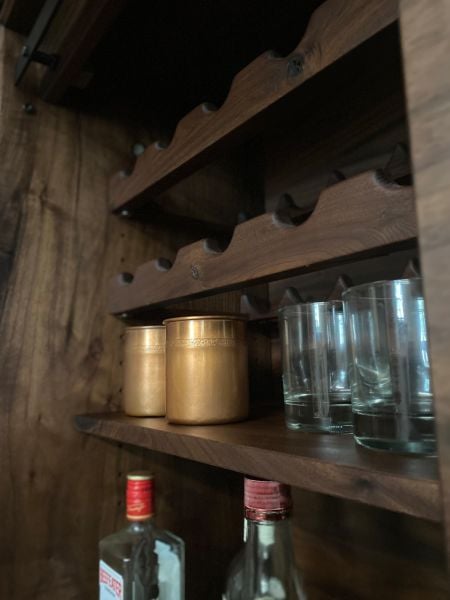 Rustik Sürgülü Kapaklı Bar Dolabı