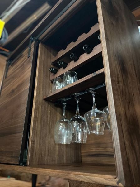 Rustik Sürgülü Kapaklı Bar Dolabı