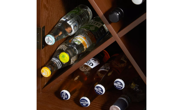 Desenli Kapaklı Bar Dolabı
