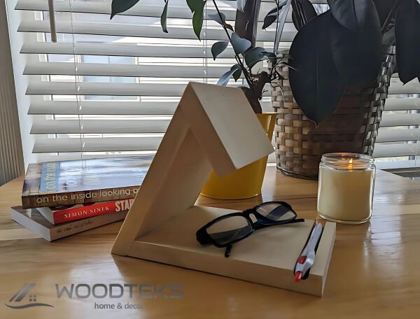 Ahşap Kitap ve Tablet Standı | El Yapımı Çok Amaçlı Masaüstü Organizer