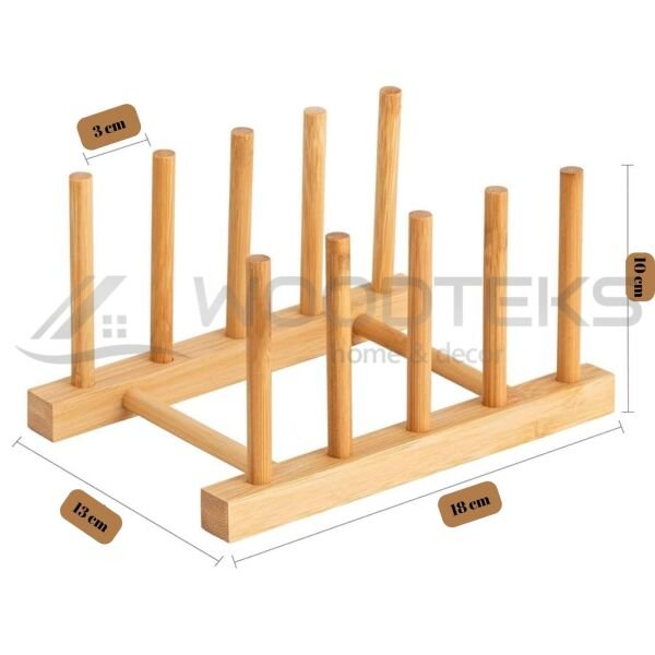 Bambu Tabak Düzenleyici – 8 Bölmeli Çok Amaçlı Kurutmalık & Organizer (18x13x10 cm)