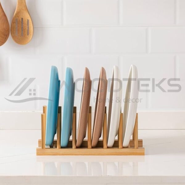 Bambu Tabak Düzenleyici – 8 Bölmeli Çok Amaçlı Kurutmalık & Organizer (18x13x10 cm)