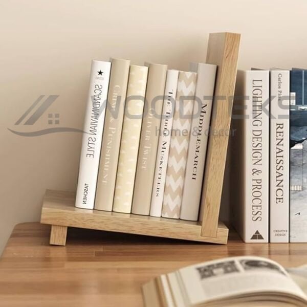Woodteks WT-KD01 Ahşap Kitaplık ve Kitap Desteği – Masa Üstü Organizer (27x24x20 cm)