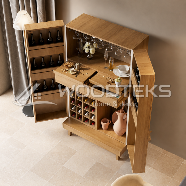 Woodteks Vinoza Çok Amaçlı Şarap Dolabı ve Bar Ünitesi