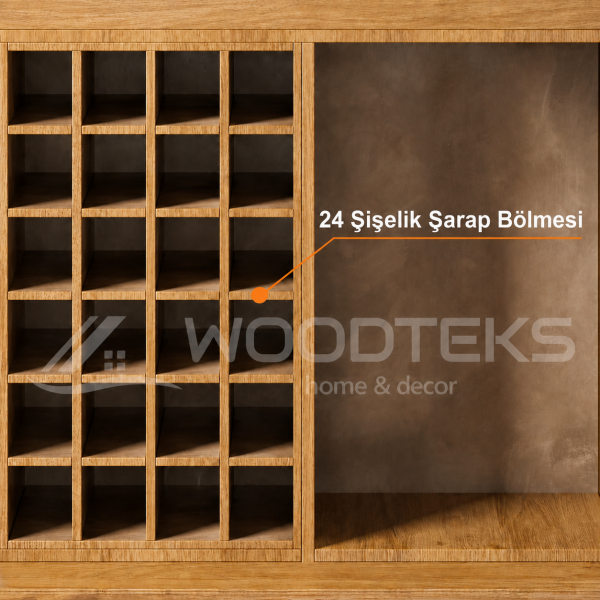 Woodteks Vinoza Çok Amaçlı Şarap Dolabı ve Bar Ünitesi