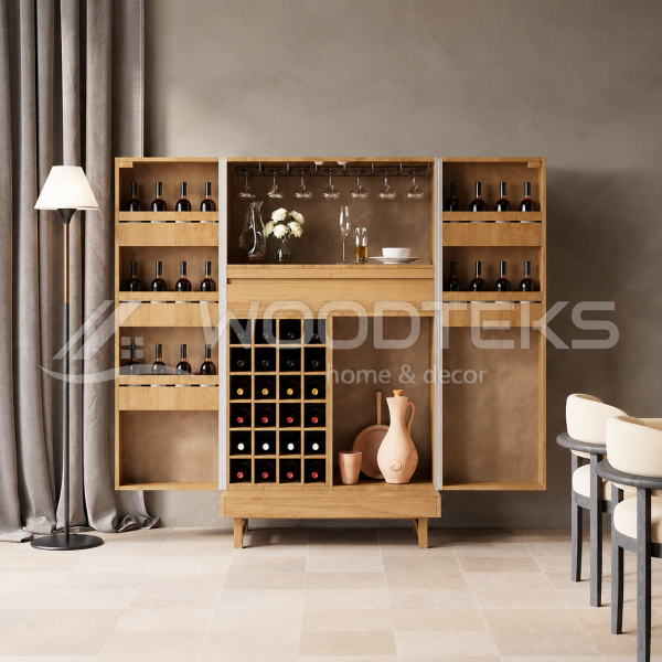 Woodteks Vinoza Çok Amaçlı Şarap Dolabı ve Bar Ünitesi