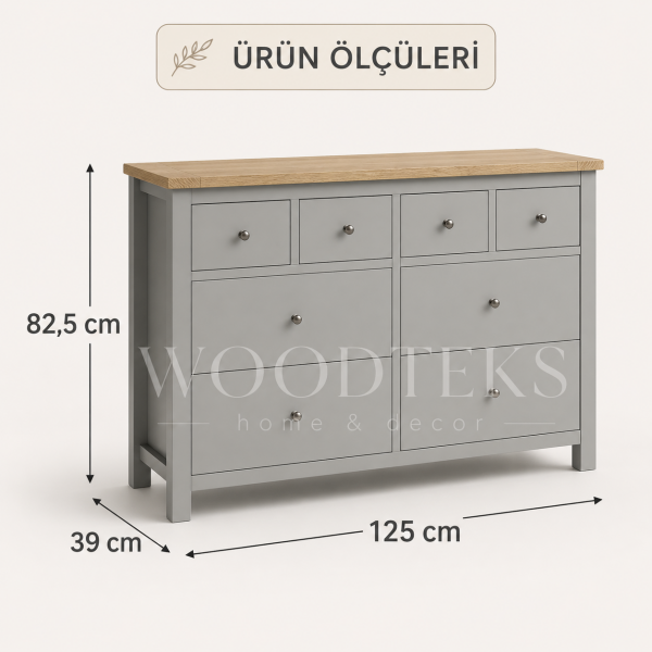 Woodteks Liora 8 Çekmeceli Konsol
