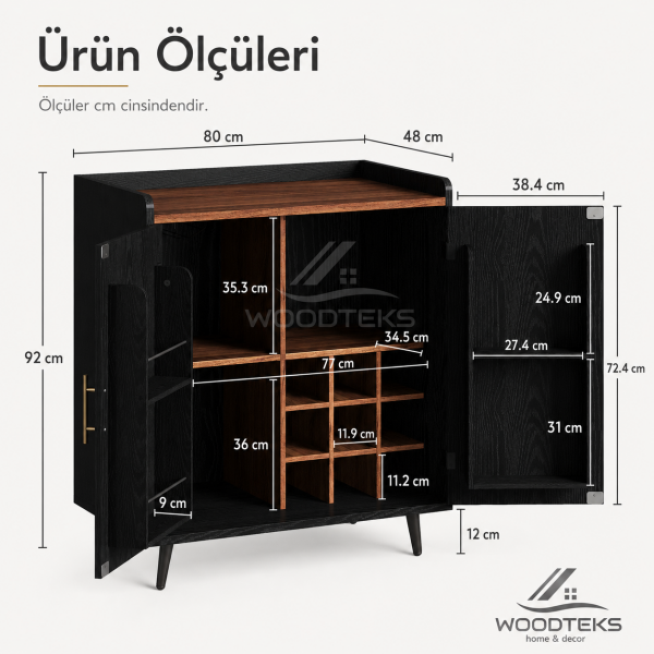 Noir Vino Modern Bar Dolabı