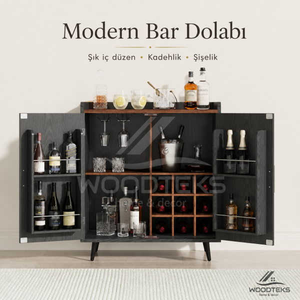 Noir Vino Modern Bar Dolabı