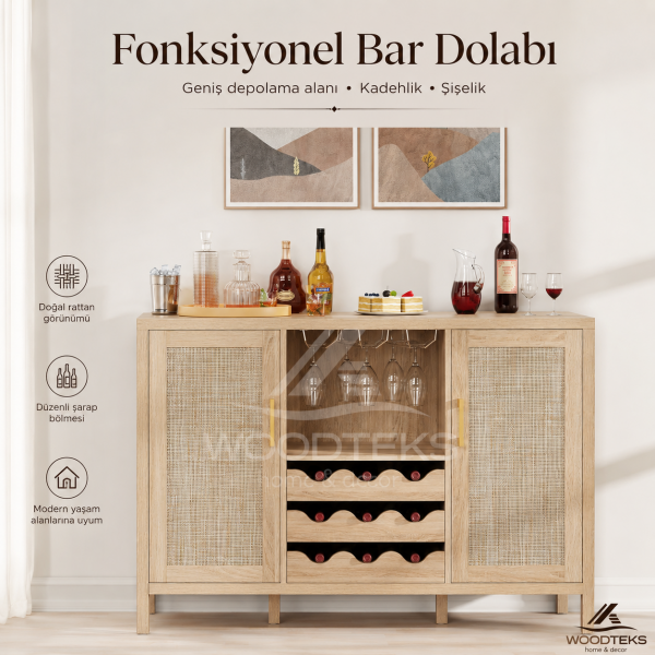 Liora Rattan Bar Konsolu