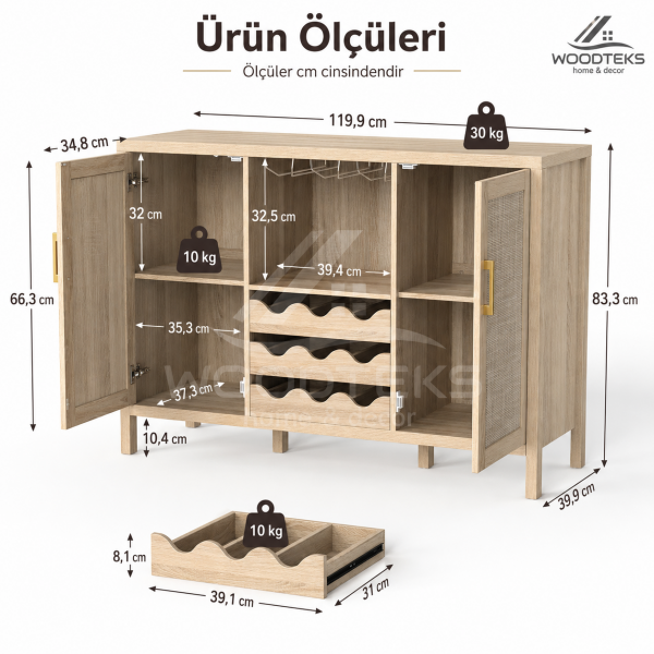 Liora Rattan Bar Konsolu