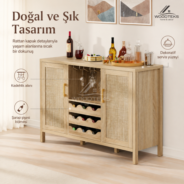 Liora Rattan Bar Konsolu