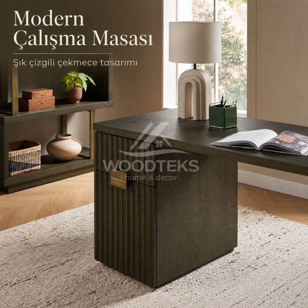 Lunora Çizgili Modern Çalışma Masası