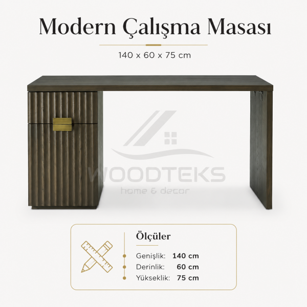 Lunora Çizgili Modern Çalışma Masası