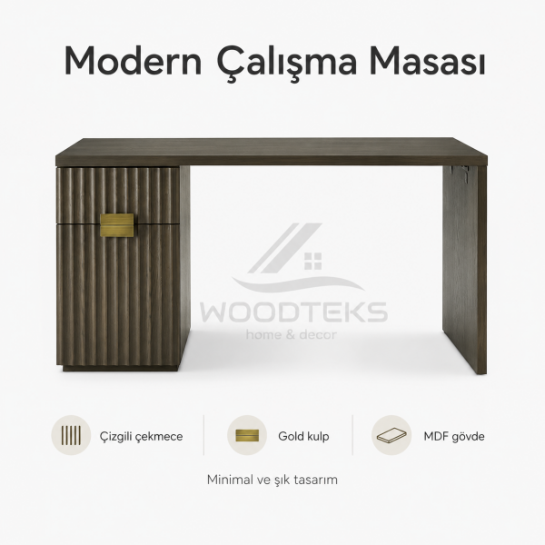 Lunora Çizgili Modern Çalışma Masası