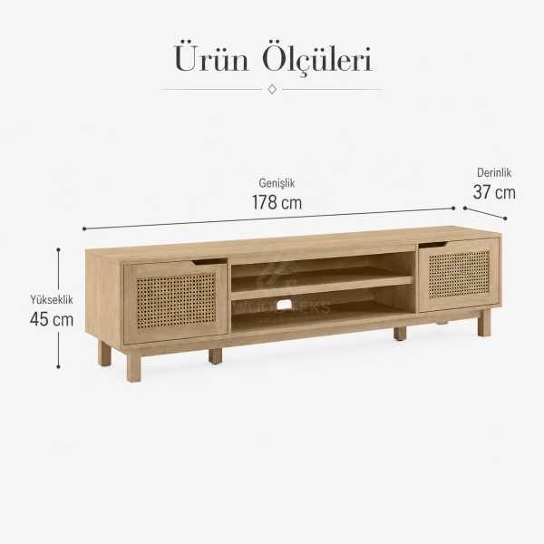 Woodteks Noma Rattan TV Sehpası