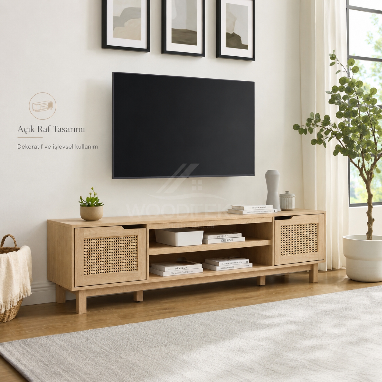 Woodteks Noma Rattan TV Sehpası